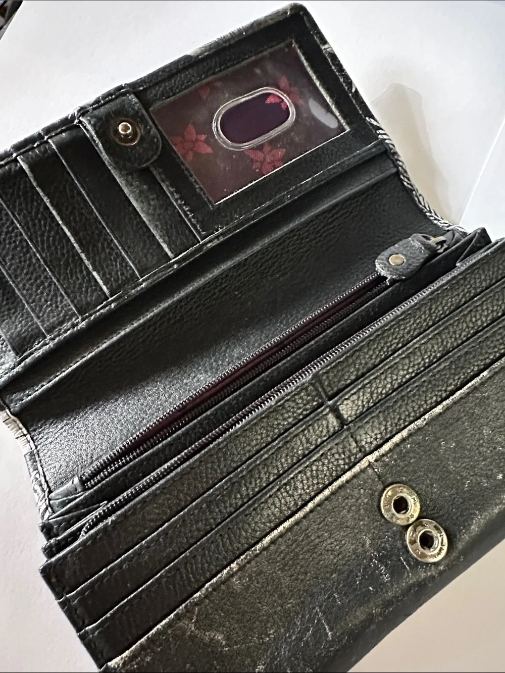 Anuschka Leather Hand Painted Wallet RFID